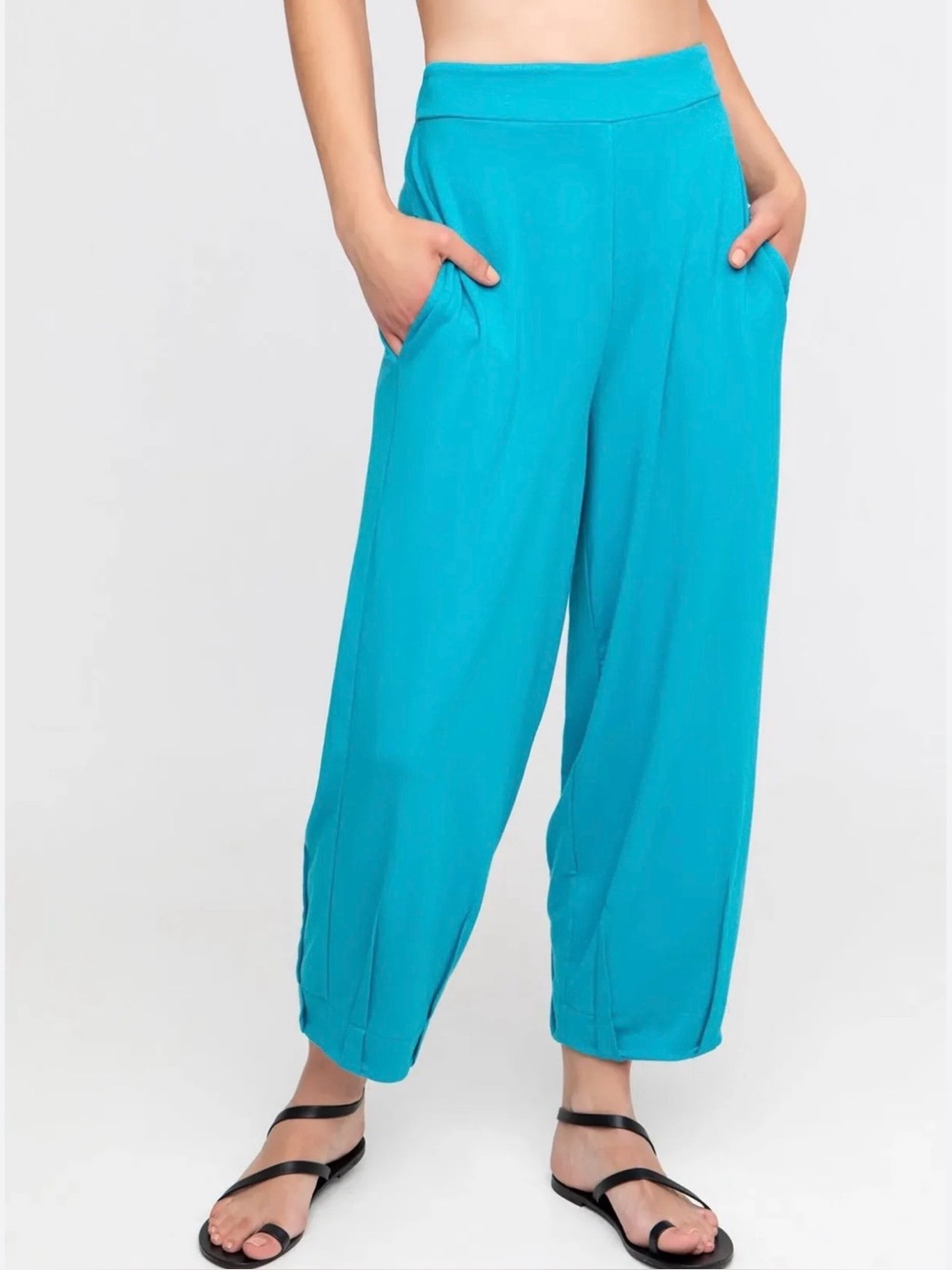 Ozai N Ku Knife Pleat Casual Pants // Turquoise // Large